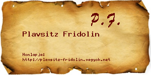 Plavsitz Fridolin névjegykártya